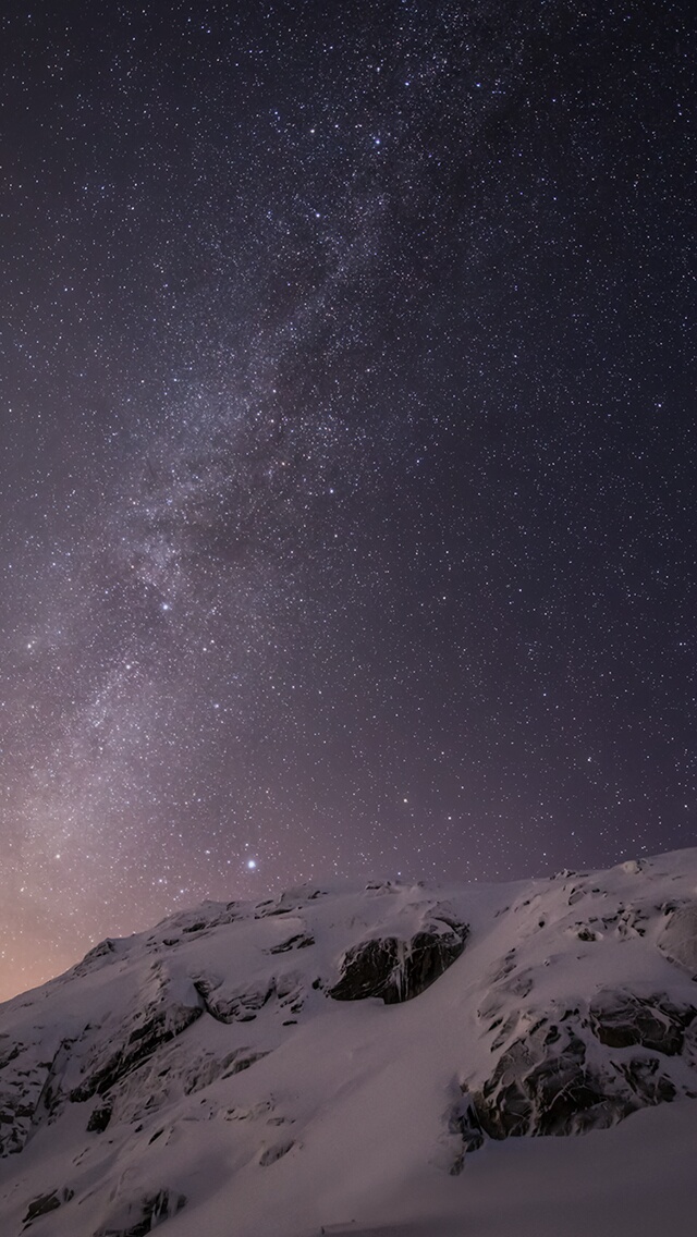 苹果星空雪山壁纸