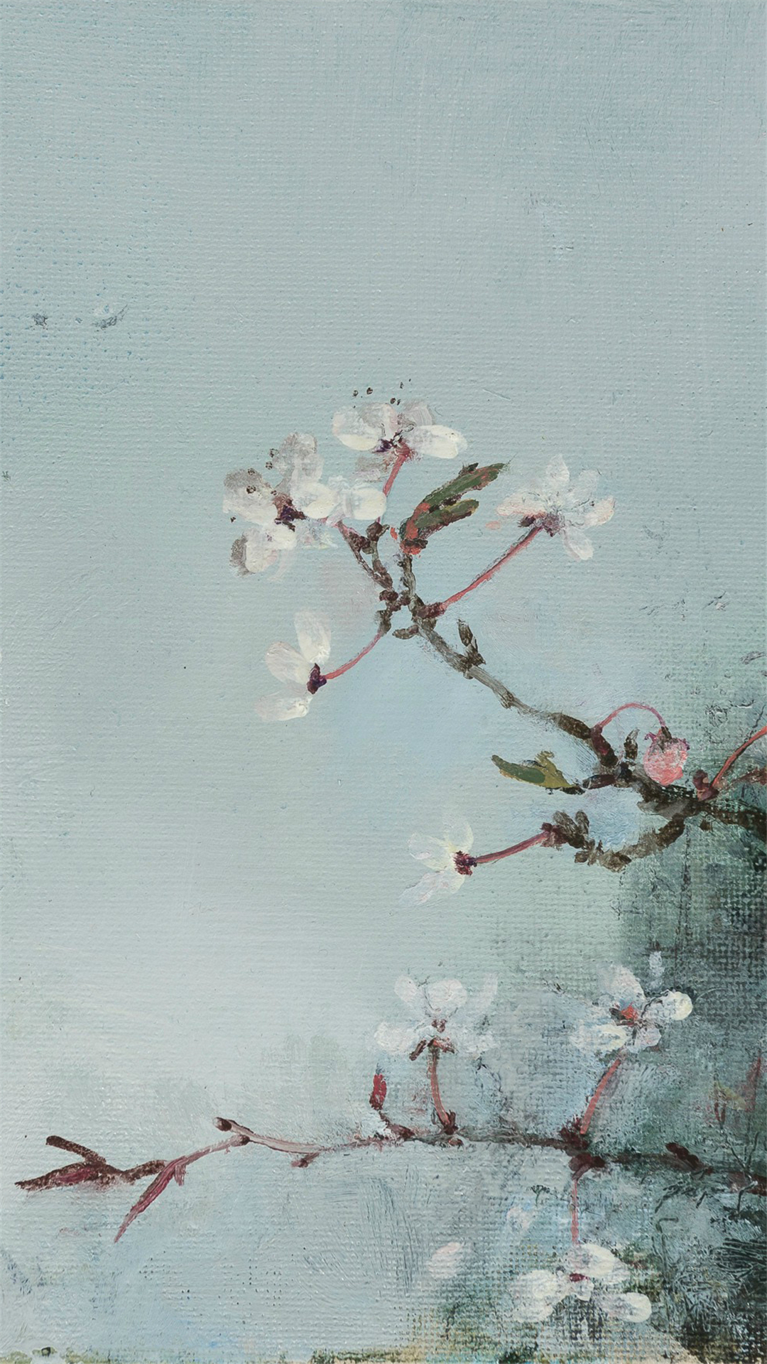 【v粉壁纸】梅花油画抽象艺术壁纸 【8p】