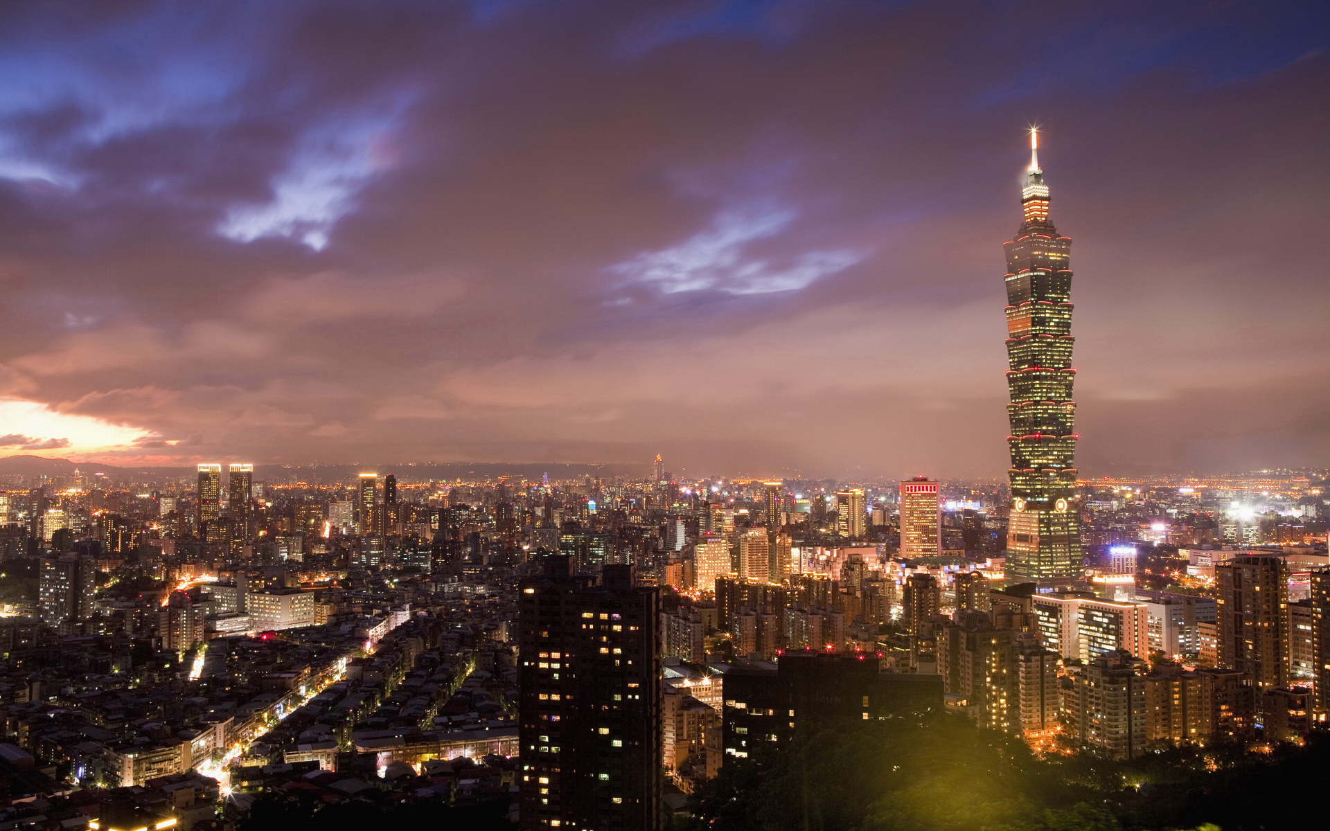 【v粉壁纸】台北101夜景风光风景壁纸[15p]