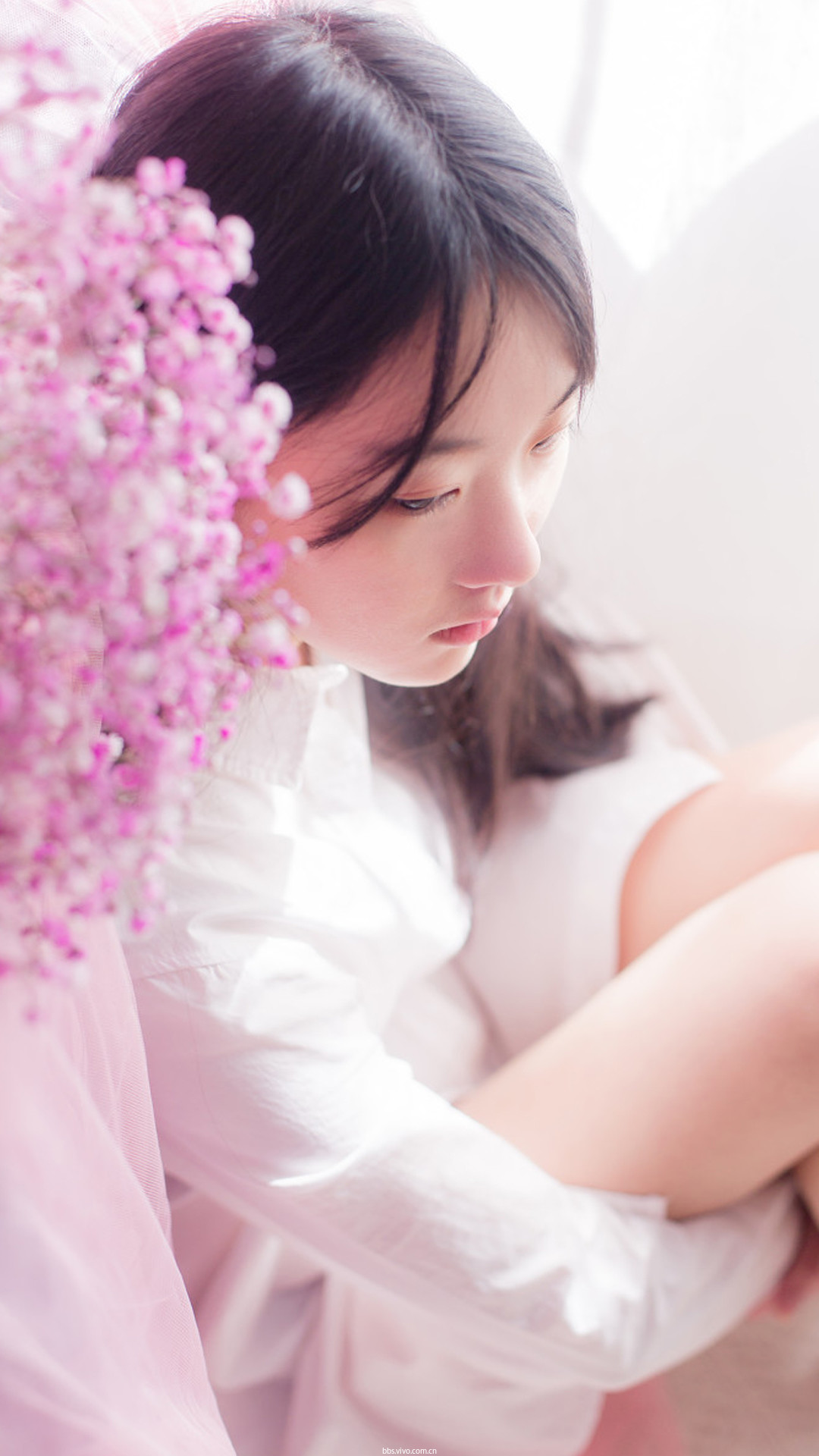 vivo最新高清壁纸少女,vivo经典自带壁纸 【v粉主题素材壁纸】粉色少女【7p】-手机主题-vivov