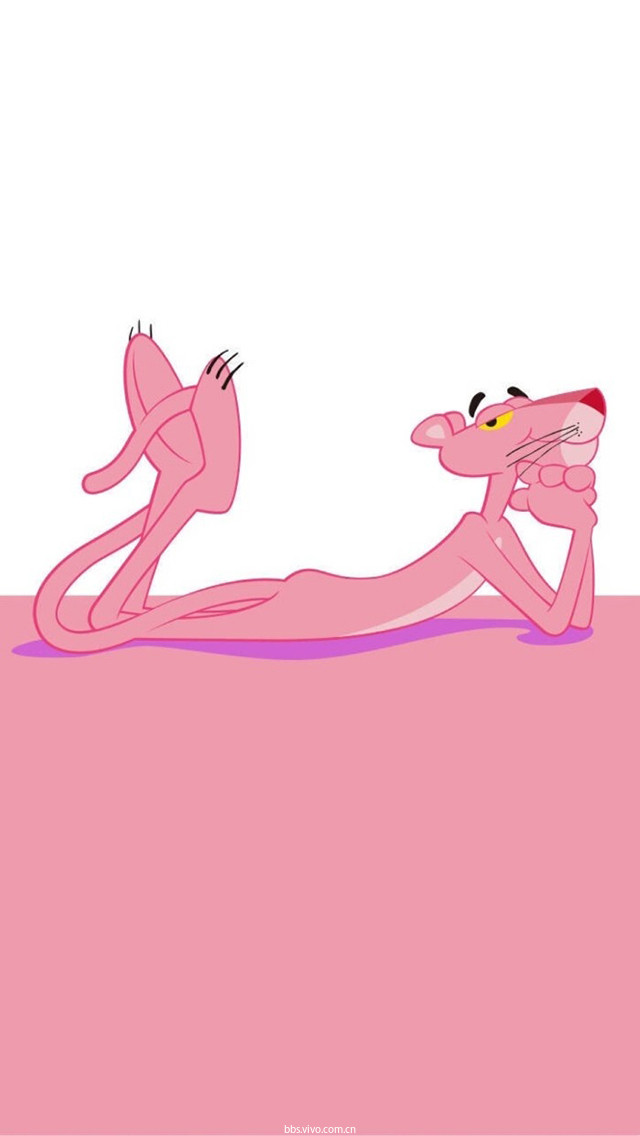 【v粉主题素材壁纸】可爱粉红豹高清卡通手机壁纸图片
