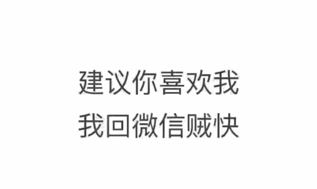 【表情包】纯文字表情包,建议你喜欢我,我回微信贼快