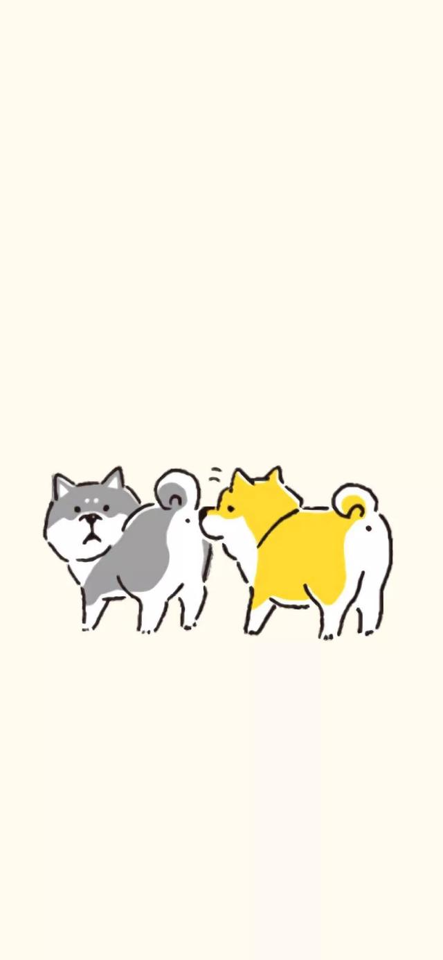 【壁纸】简笔画～可爱的柴犬