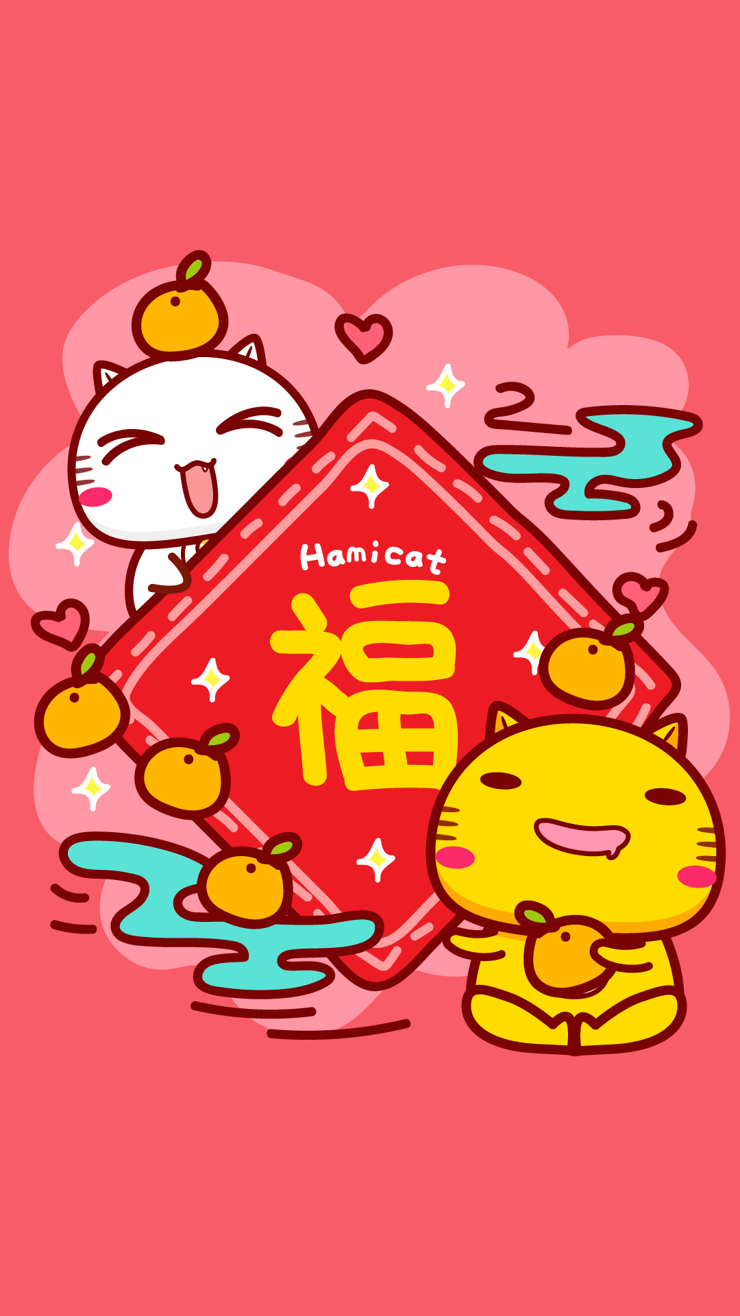 可爱哈咪猫春节壁纸