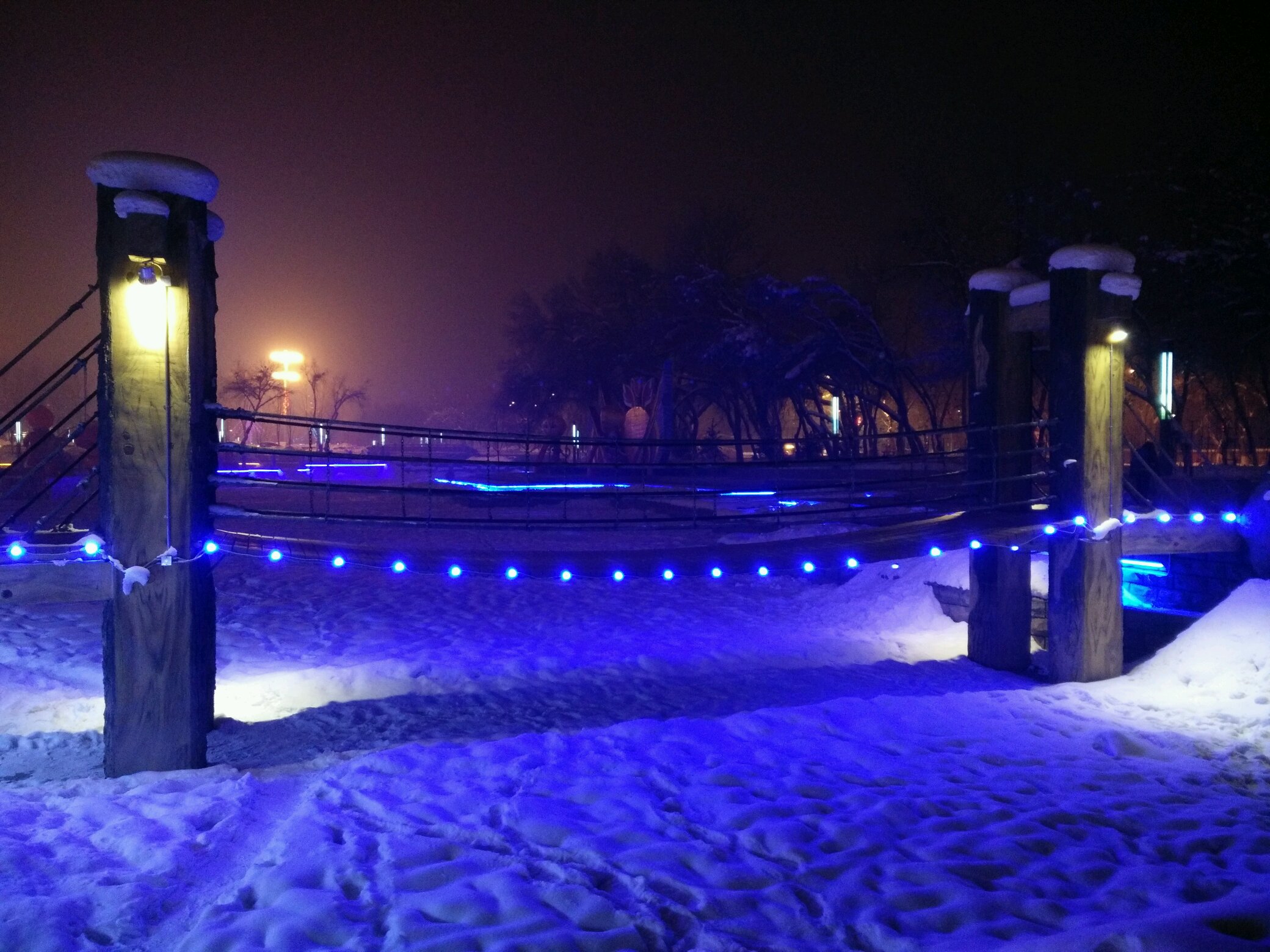 新疆石河子景观河雪夜景之三