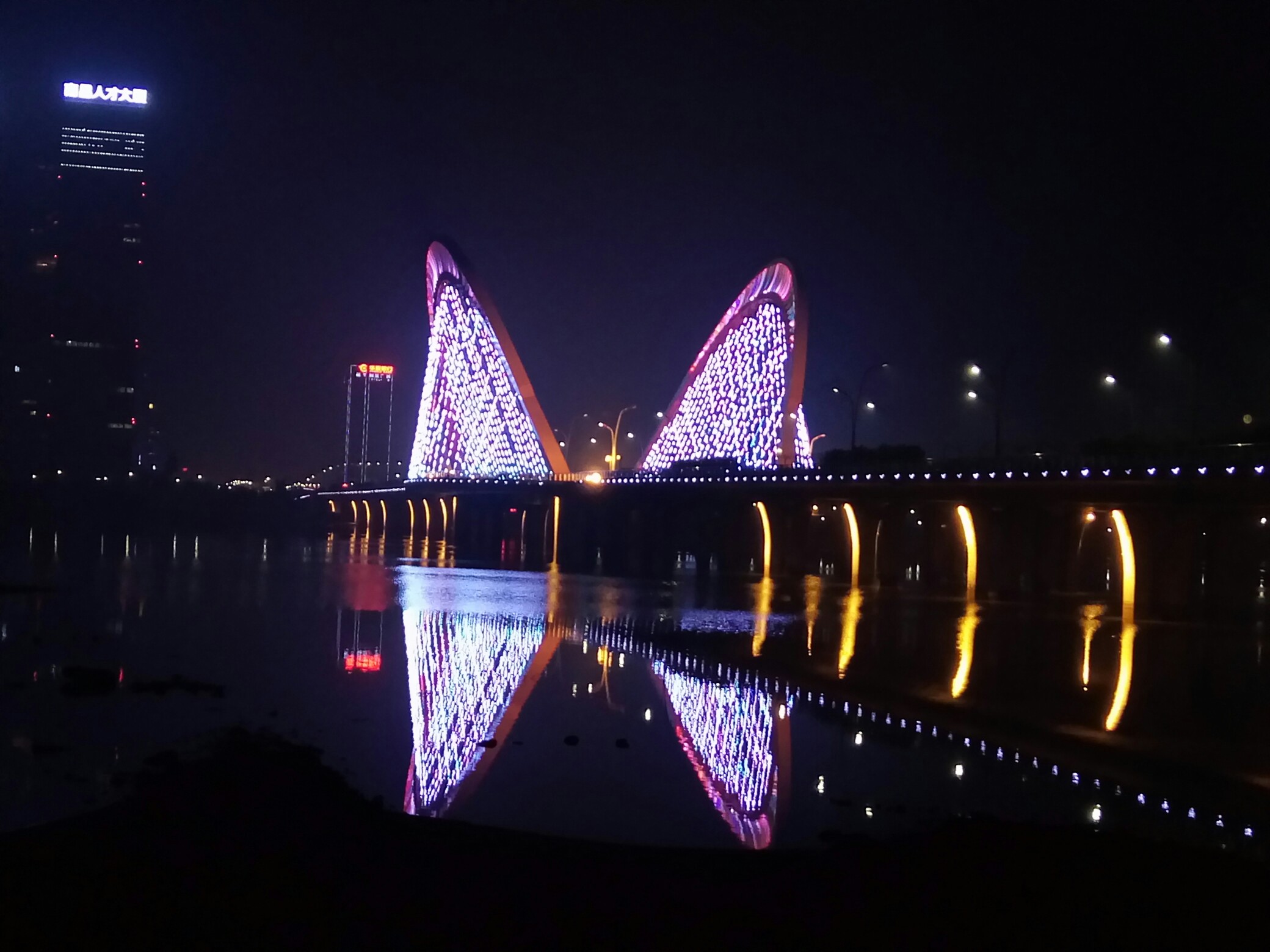 艾溪湖夜景图片