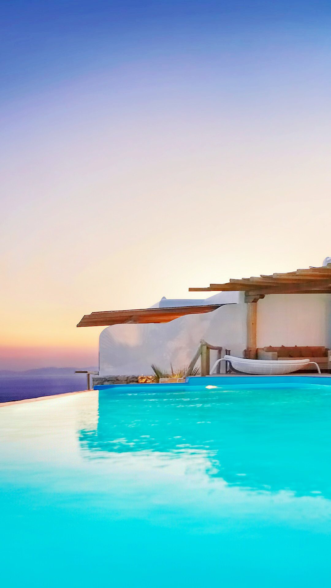 v粉壁纸泳池大海蓝色系8p