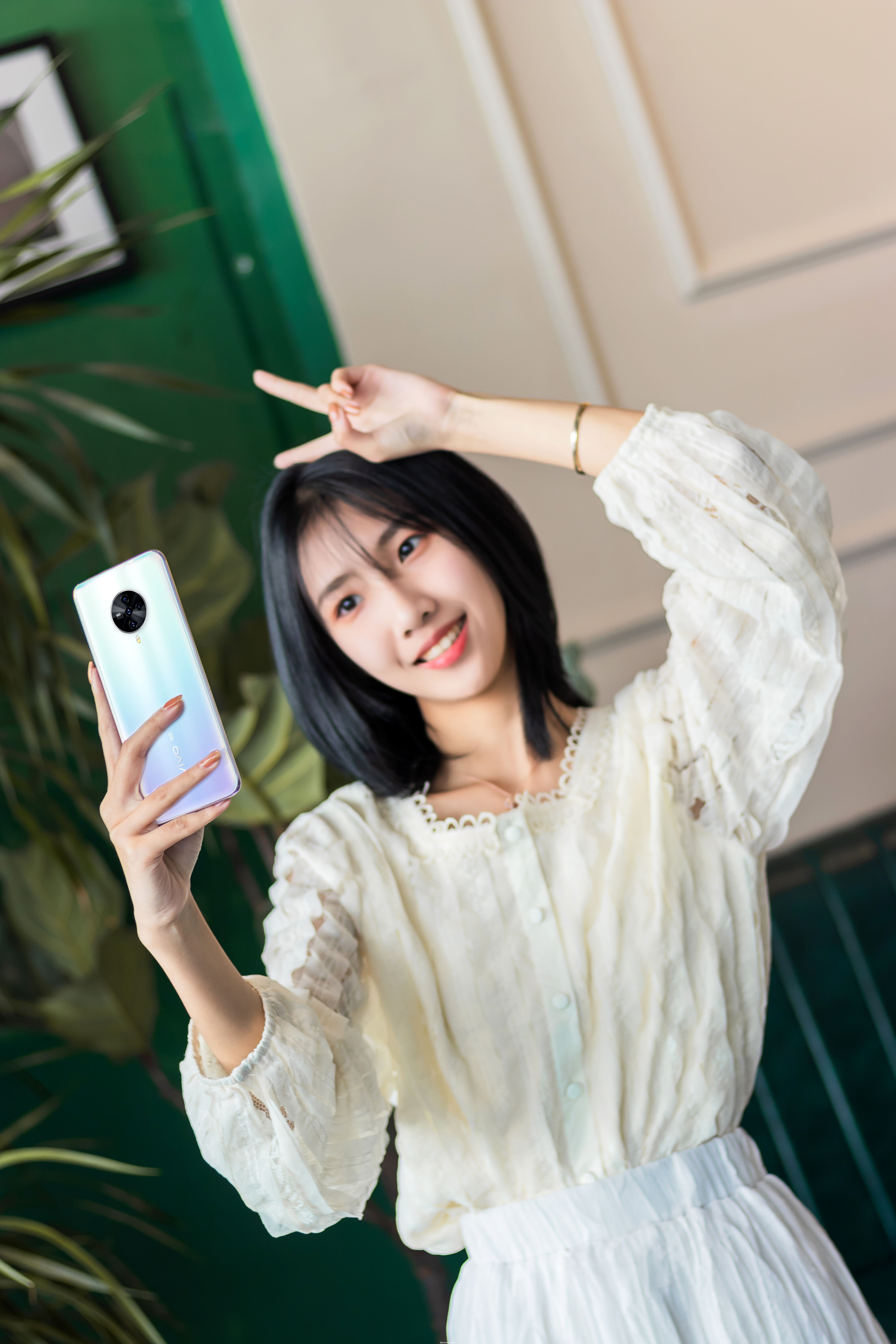 每一个小仙女都有一个美颜自拍梦,vivo s6模特自拍图赏